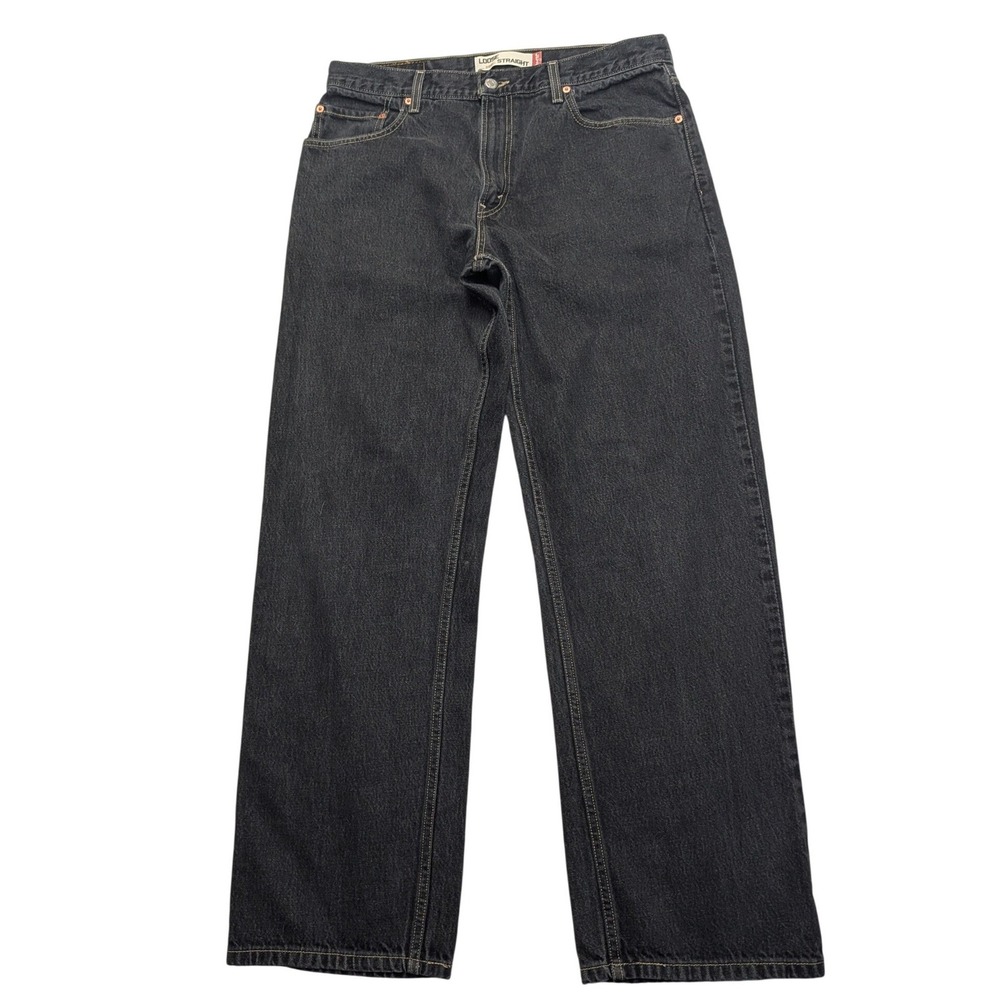 Y2K Levi's 569 Loose Straight Jeans Mens 34x34 (34x32.5) Dark Gray Denim